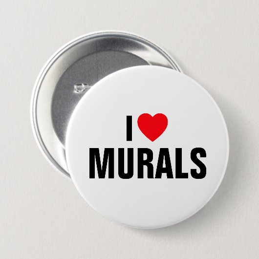 I Love Murals™ Button (Aanpassen!) (Voorkant /achterkant)