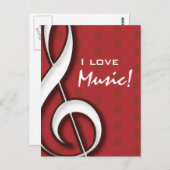 I Love Music Briefkaart (Voorkant / Achterkant)