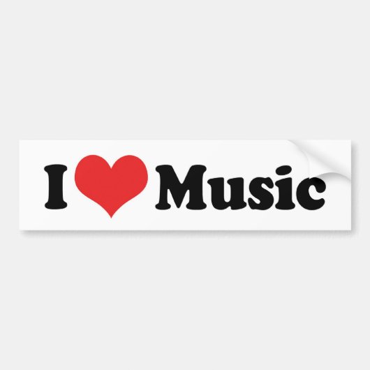 I Love Music Bumpersticker (Voorkant)