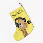 I Love Music Giraffe Kleine Kerstsok (Achterkant (Hangend))
