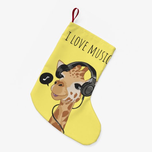 I Love Music Giraffe Kleine Kerstsok (Voorkant (Hangend))