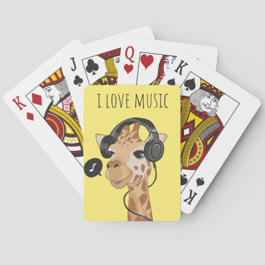 I Love Music Giraffe Pokerkaarten (Achterkant)