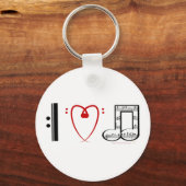 I Love Music (I hart noten) Sleutelhanger (Voorkant)