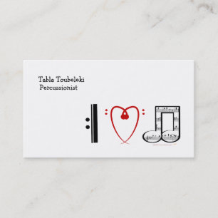 I Love Music (I hart noten) Visitekaartje