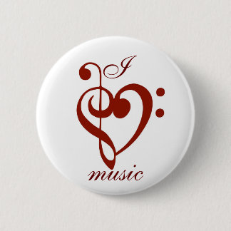 I Love Music Pin Ronde Button 5,7 Cm