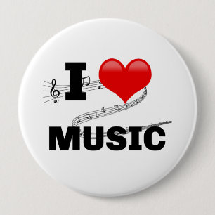 I Love Music, populair ontwerp Ronde Button 4,0 Cm