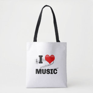 I Love Music, populair ontwerp Tote Bag
