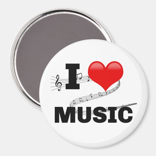 I Love Music, popular design Magneet (Voorkant / Achterkant)