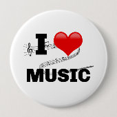 I Love Music, popular design Ronde Button 4,0 Cm (Voorkant)