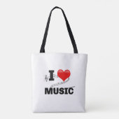 I Love Music, popular design Tote Bag (Achterkant)