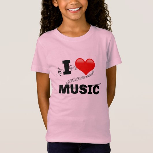 I Love Music T-Shirt (Voorkant)