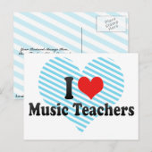 I Love Music Teachers Briefkaart (Voorkant / Achterkant)