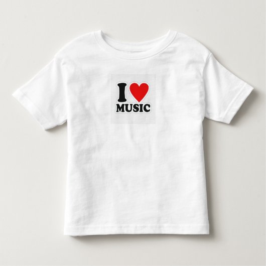 I Love Music Toddler T-shirt – Tiny Rockstar Vibes (Voorkant)