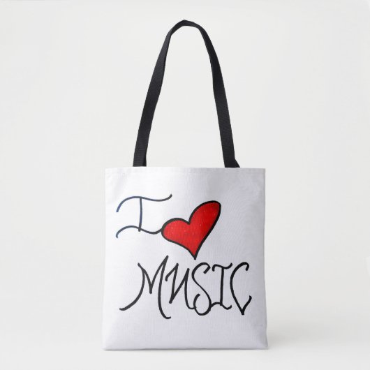 I Love Music Tote Bag (Voorkant)