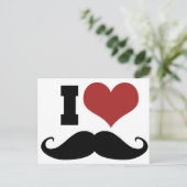 I Love Mustache Briefkaart (Staand voorkant)