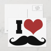 I Love Mustache Briefkaart (Voorkant / Achterkant)