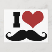 I Love Mustache Briefkaart (Voorkant)