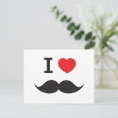 I Love Mustache Briefkaart (Staand voorkant)