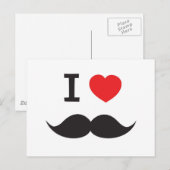 I Love Mustache Briefkaart (Voorkant / Achterkant)