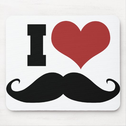 I Love Mustache Muismat (Voorkant)