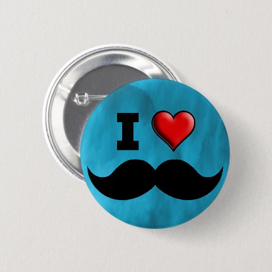 I Love Mustache Mustache Stache Ronde Button 5,7 Cm (Voorkant /achterkant)
