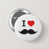 I Love Mustache Ronde Button 5,7 Cm (Voorkant /achterkant)