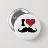 I Love Mustache Ronde Button 5,7 Cm (Voorkant /achterkant)