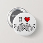 I Love Mustache Ronde Button 5,7 Cm (Voorkant /achterkant)