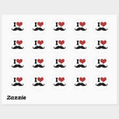 I Love Mustache Ronde Sticker (Vel)