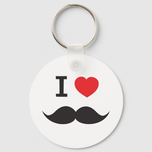 I Love Mustache Sleutelhanger (Voorkant)