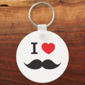 I Love Mustache Sleutelhanger (Voorkant)