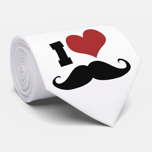 I Love Mustache Stropdas (Opgerold)