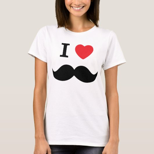 I Love Mustache T-shirt (Voorkant)