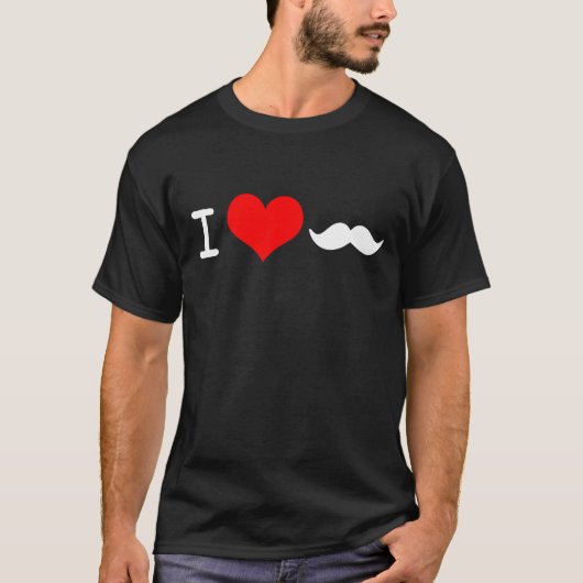 I Love Mustache T-shirt (Voorkant)