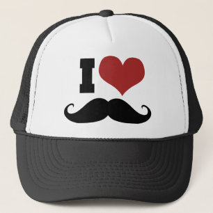 I Love Mustache Trucker Pet