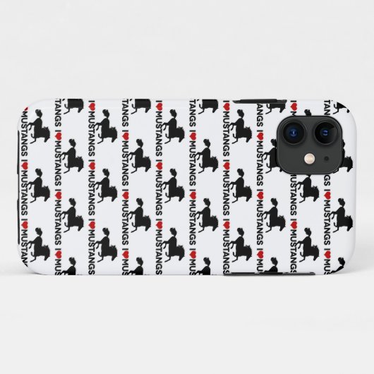 I Love Mustangs - iPhone Case (Achterkant (horizontaal))