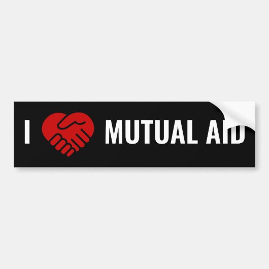 I Love Mutual Aid Bumpersticker (Voorkant)