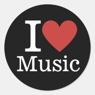 I ❤️ Love Muziek voor studenten / faculteit Ronde Sticker