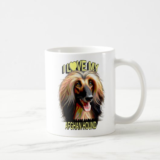 I Love My Afghan Hound – Elegant Dog Lover Design Koffiemok (Rechts)
