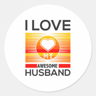 i love my awesome husband ronde sticker