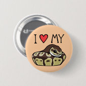 "I Love My Ball Python" Cute Snake Drake Button (Voorkant /achterkant)