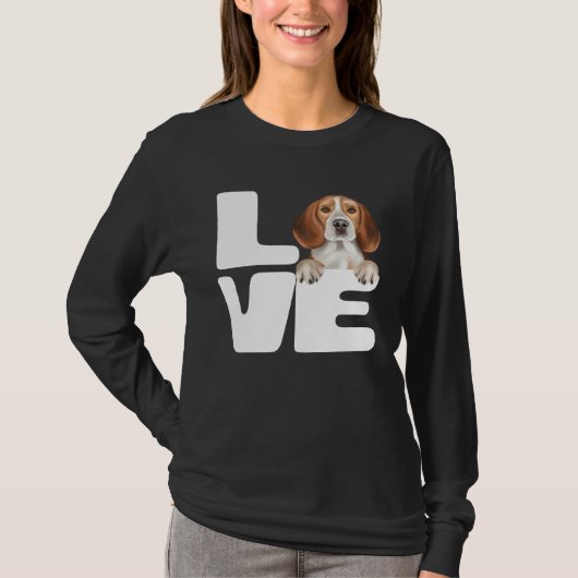 I Love My Beagle Dog T-shirt (Voorkant)