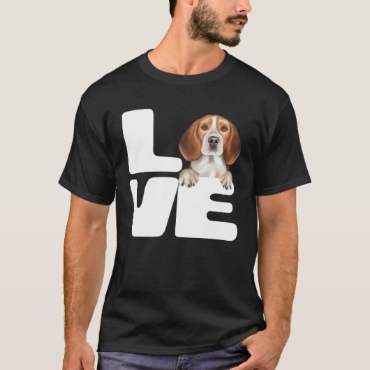 I Love My Beagle Dog T-shirt (Voorkant)