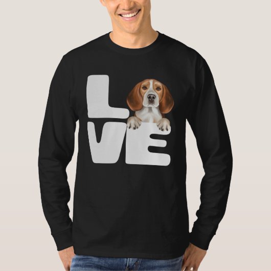 I Love My Beagle Dog T-shirt (Voorkant)