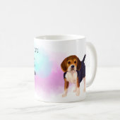 I Love My BEAGLE Naam toevoegen Custom Cartoon Dog Koffiemok (Voorkant rechts)