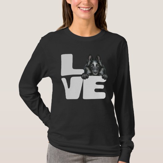 I Love My Belgian Sheepdog Dog T-shirt (Voorkant)
