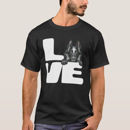 I Love My Belgian Sheepdog Dog T-shirt (Voorkant)