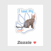 I Love My Bengal Best Cat Lover Paw Print Sticker (Vel)