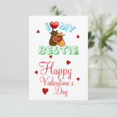 I Love My Bestie Heart Kaart (Staand voorkant)