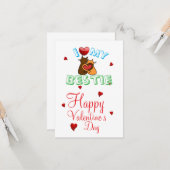 I Love My Bestie Heart Kaart (Voorkant / Achterkant in situ)